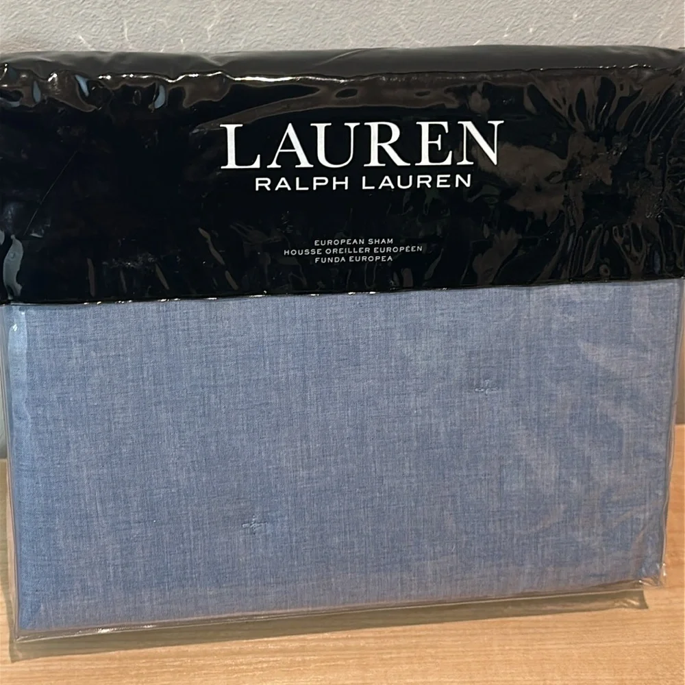 Lauren Graydon Melange Chambray Twin Duvet Cover and Quilted Euro Sham Bundle